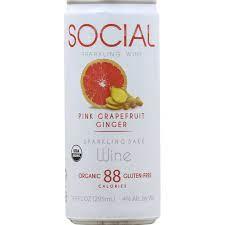 Social Sparkling - Grapefruit Ginger NV (4 pack cans)